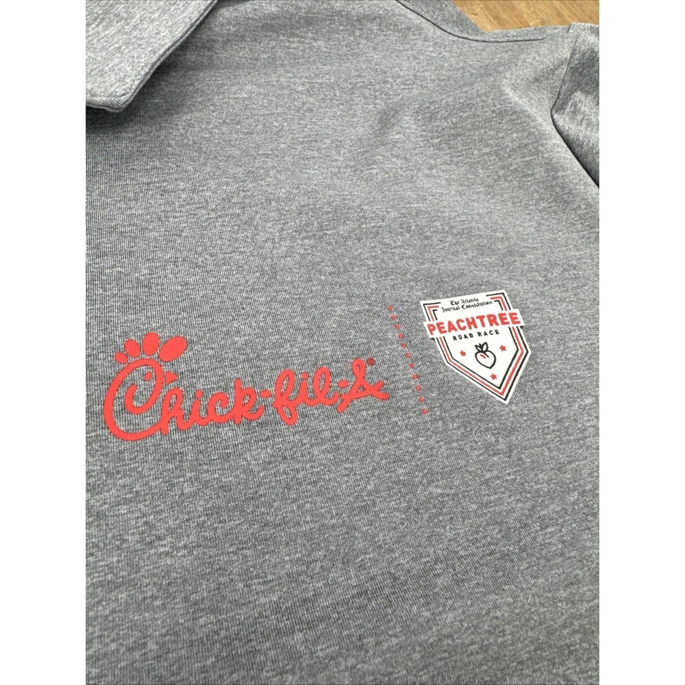 Adidas Chick-fil-A ATL Peachtree Road Race Short Sleeve Polo Men's XL Gray - Picture 5 of 9